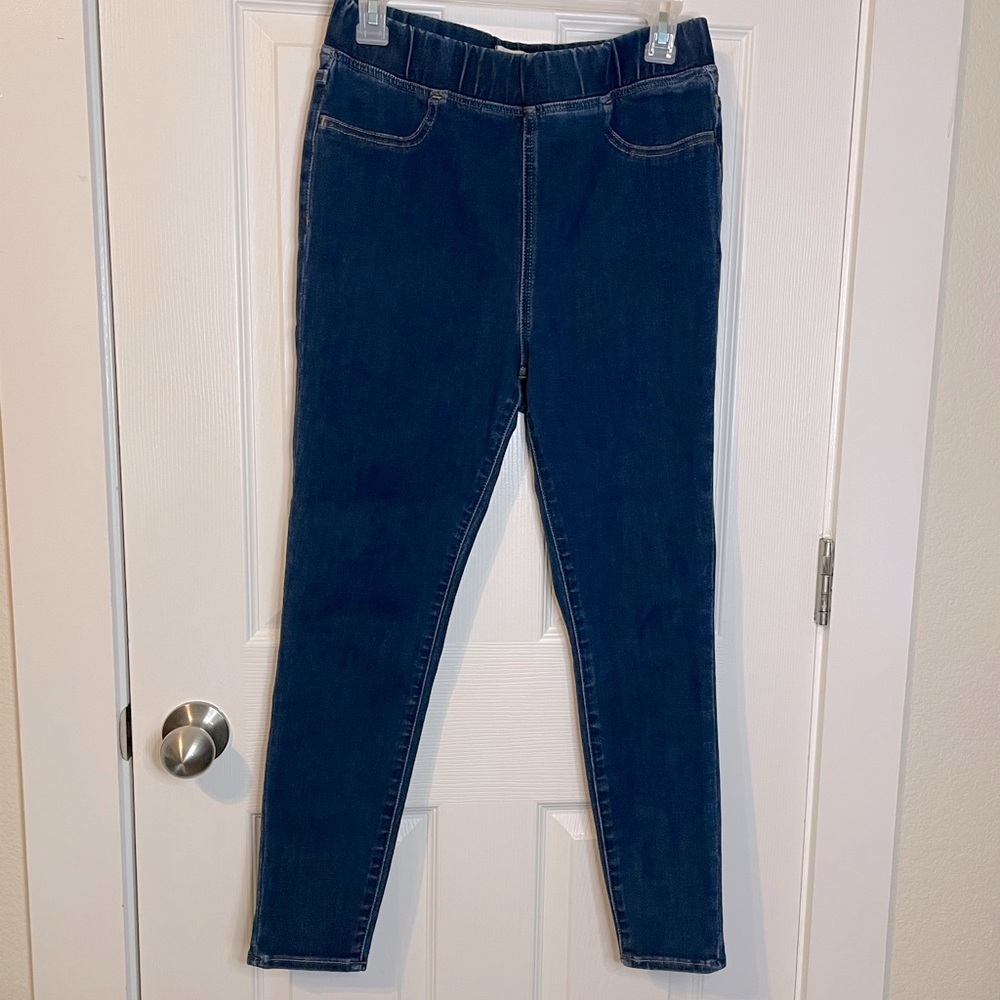 Madewell dark wash high waisted skinny ‘Pull On Jeans’ sz 28